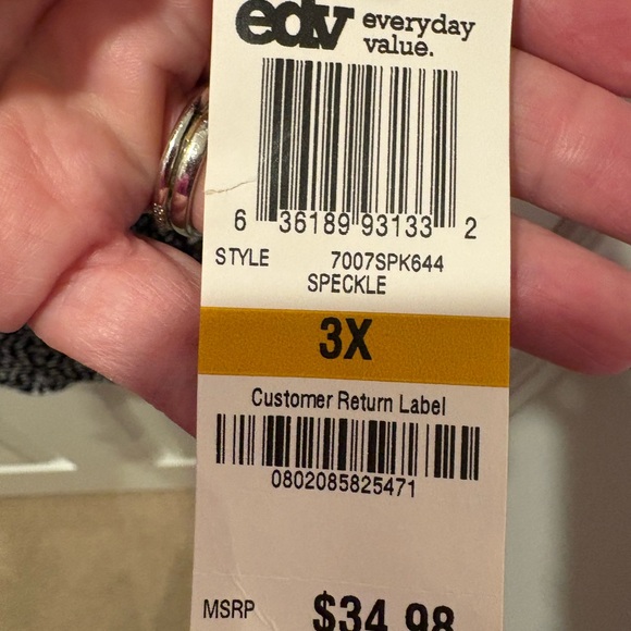 NWT Alfani Black White Ruched Short-Sleeve Top Size 3X - Picture 5 of 5